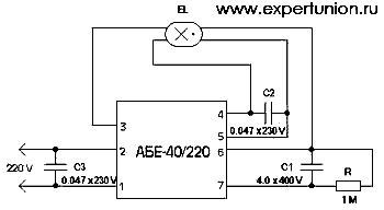 схема подключения люминесцентных ламп